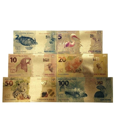 اسکناس تزئینی طرح رئال برزیل ست 6 عددی