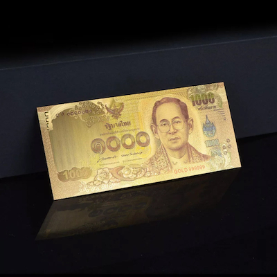 اسکناس تزئینی طلایی طرح 1000 بات تایلند