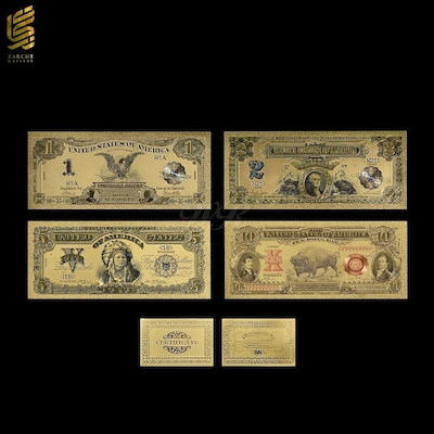 تابلو طلا ست کامل دلار کلکسیونی قدیمی