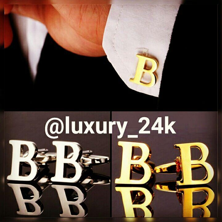 دکمه سردست طرح B 18 عیار