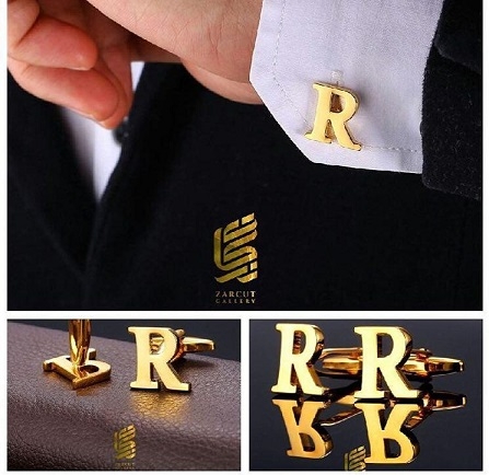 دکمه سردست طرح R 18 عیار