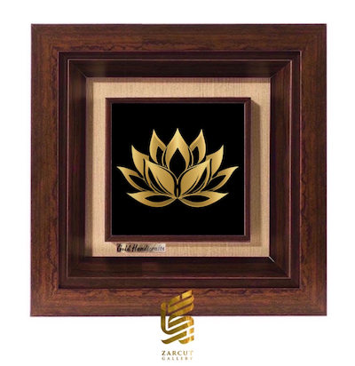 تابلو طلاکوب طرح گل نیلوفر