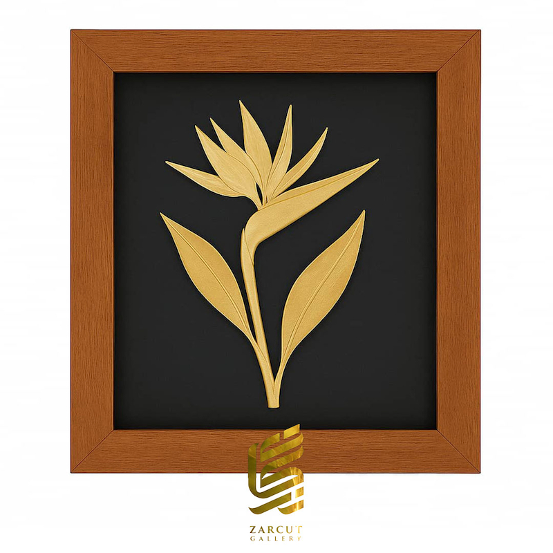 تابلو طلاکوب طرح گل استرلیتزیا