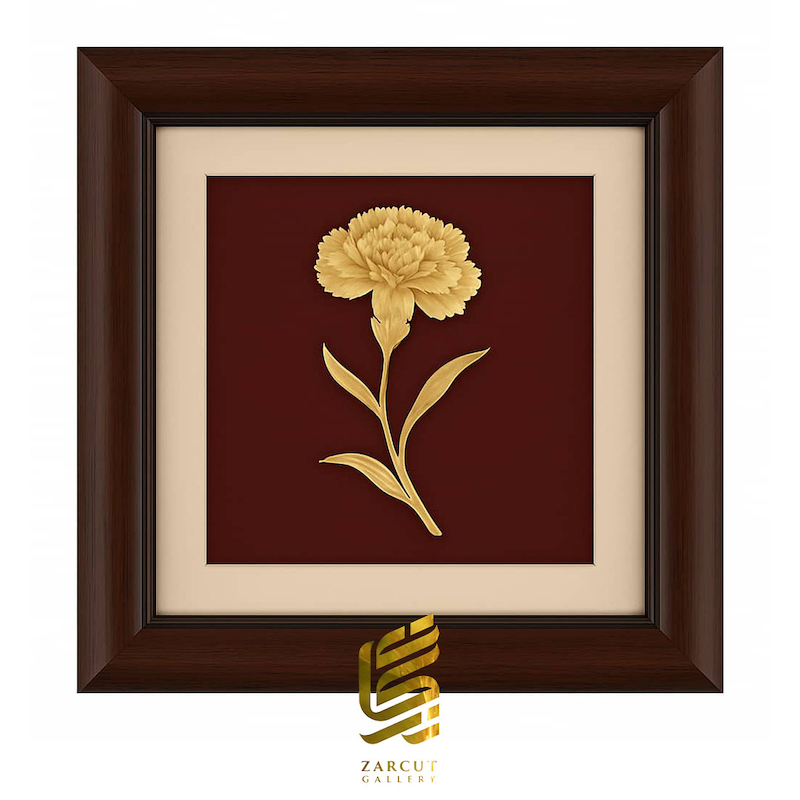 تابلو طلاکوب طرح گل میخک