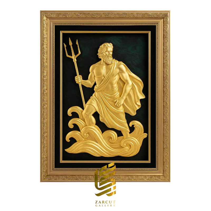 تابلو طلاکوب طرح پوزئیدون