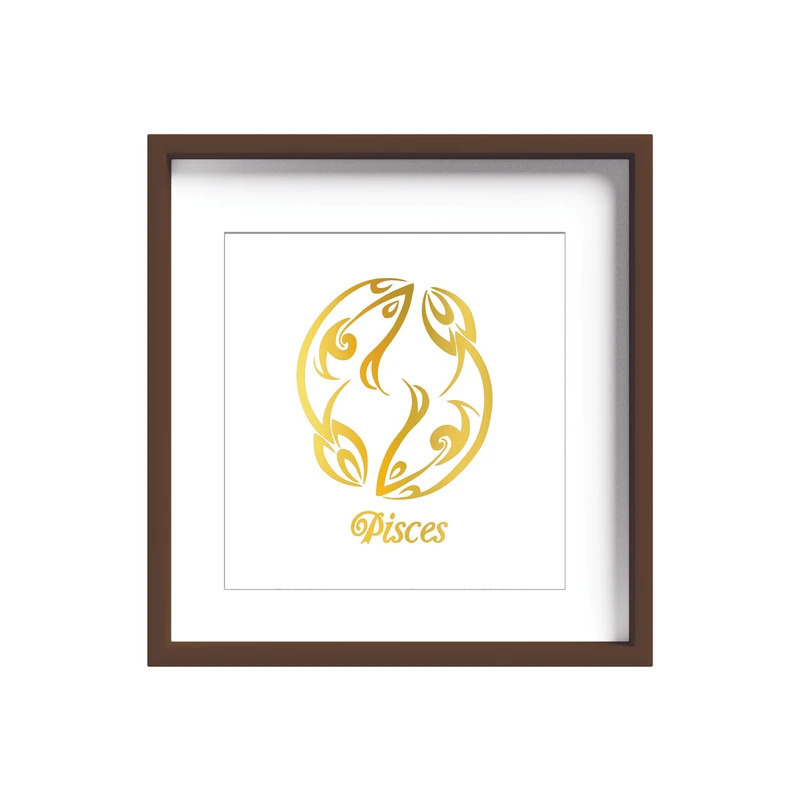 تابلو طلاکوب زرکات طرح سمبل ماه تولد اسفند مدل pisces
