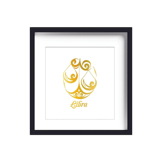 عکس تابلوطلاکوب زرکات طرح ماه تولد مهر مدل Libra
