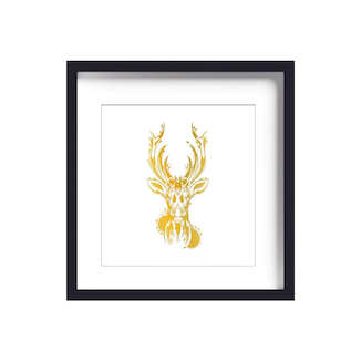 عکس تابلو طلاکوب زرکات طرح گوزن مدل deer2