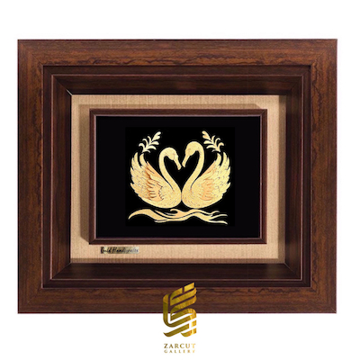 تابلو طلاکوب زرکات طرح قو