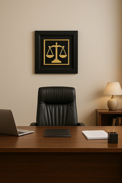 عکس اتاق مدیریت با تابلو طلا