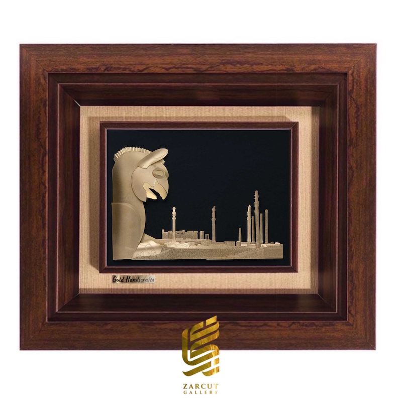 تابلو طلاکوب طرح شیر دال