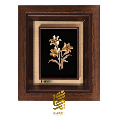 تابلو طلاکوب طرح گل لیلیوم