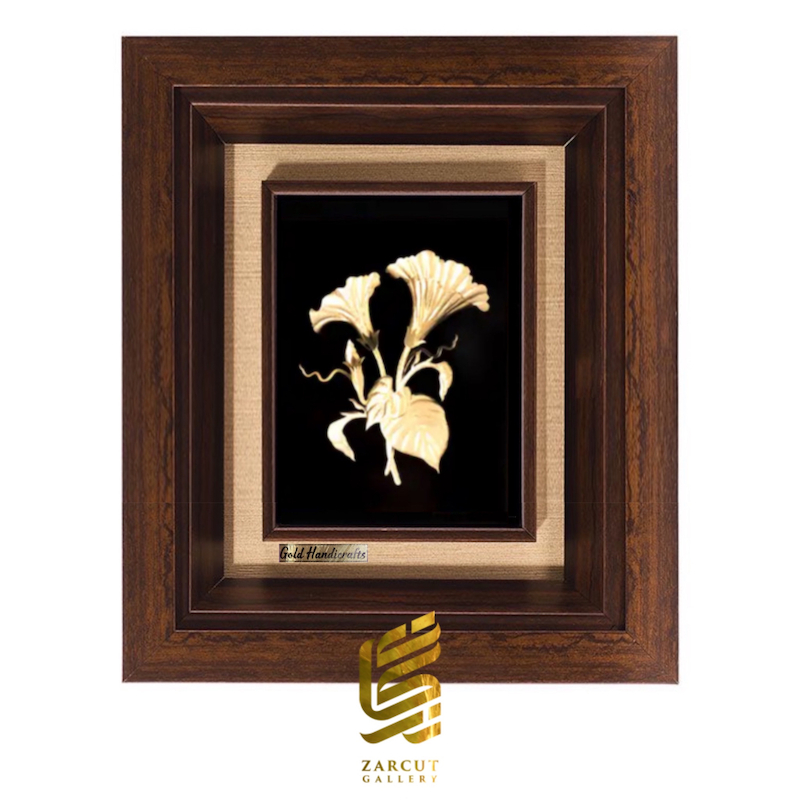 تابلو طلاکوب طرح گل پیچک