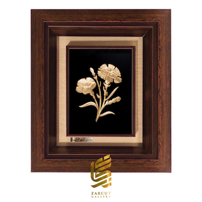 تابلو طلاکوب طرح گل میخک
