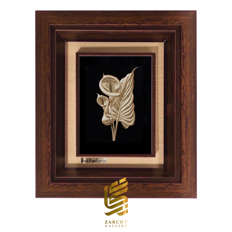 تابلو طلاکوب طرح گل شیپوری