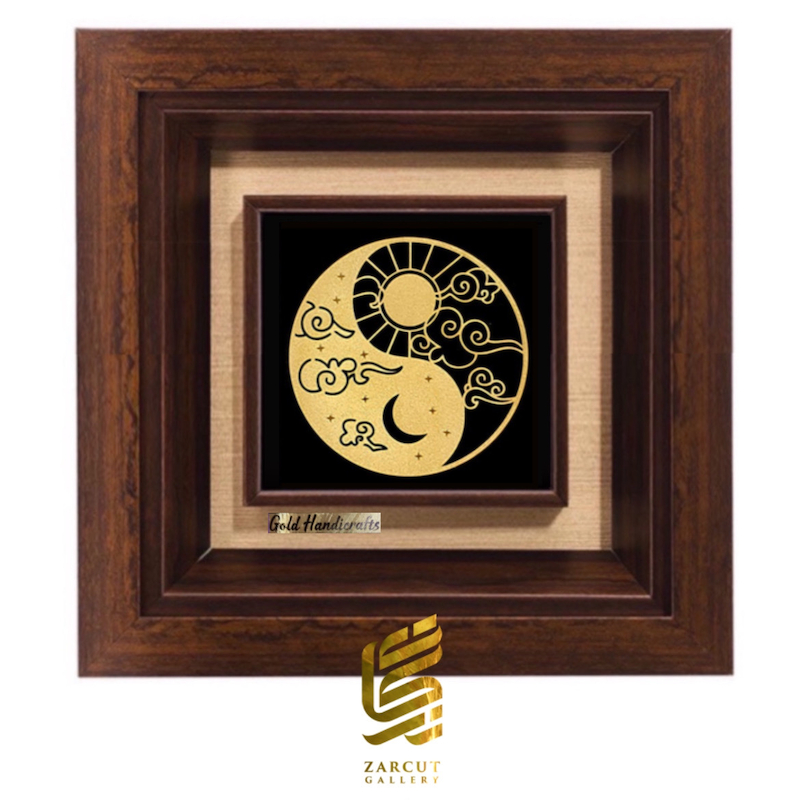 تابلو طلاکوب طرح یین یانگ