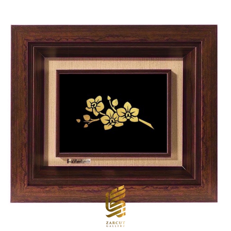 تابلو طلاکوب طرح گل تاینی 4