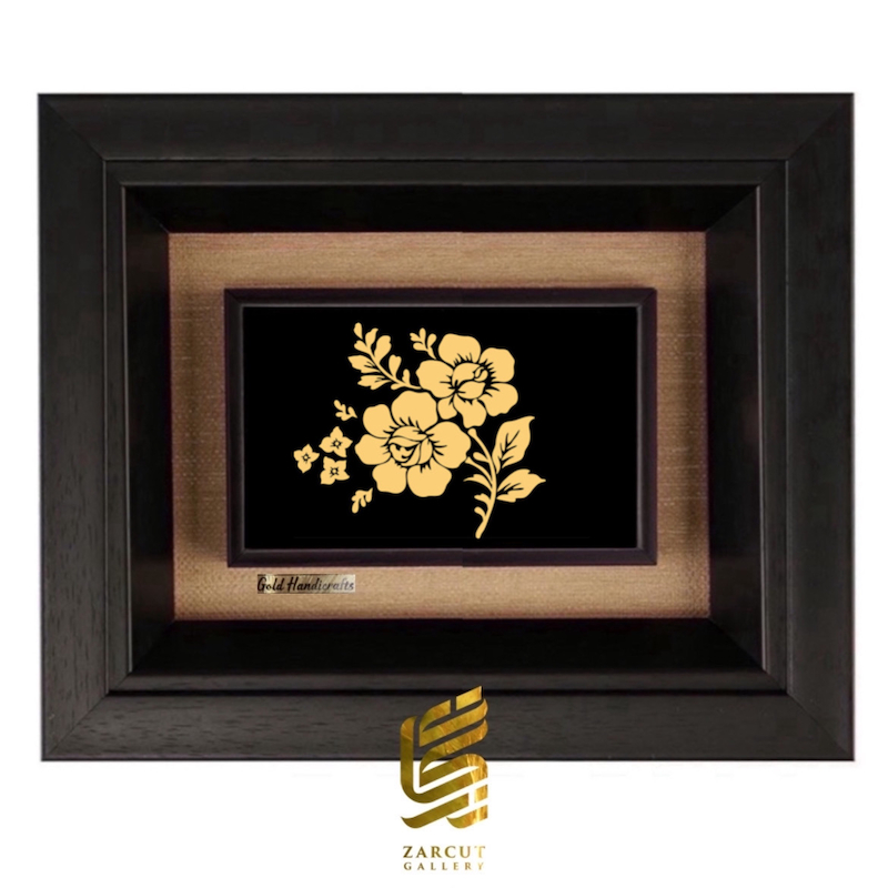 تابلو طلاکوب طرح گل تاینی 11