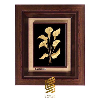 تابلو طلاکوب طرح گل شیپوری